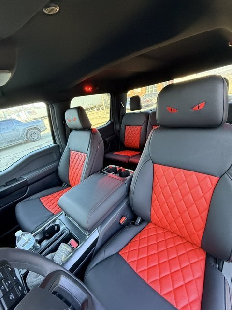 Red diamond inserts, red stitch